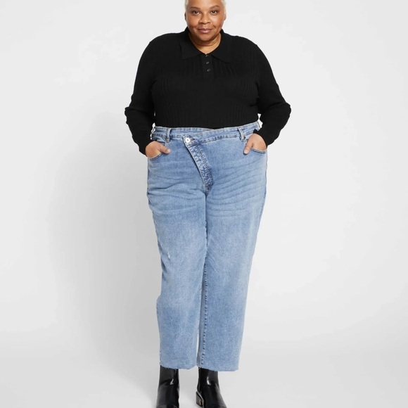 Universal Standard Blue Ankle Cropped Jeans - Picture 1 of 9